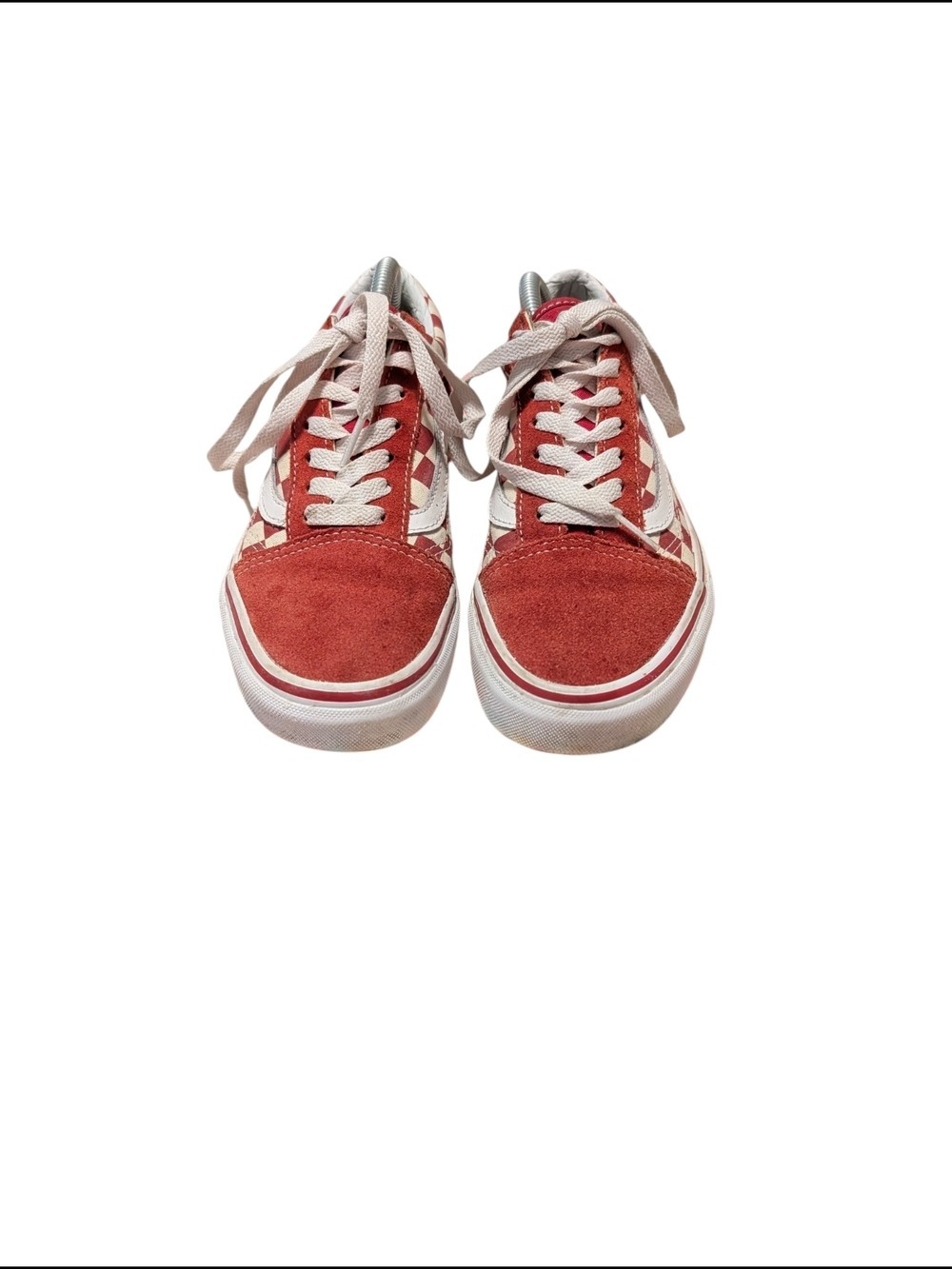 Vans Checkerboard Low-Top Sneakers - Red & Cream - Picture 4 of 11